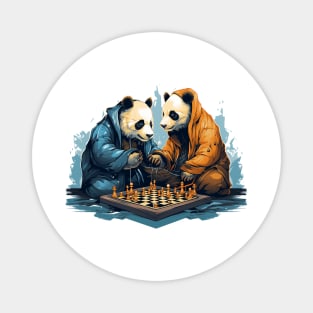pandas play chess Magnet
